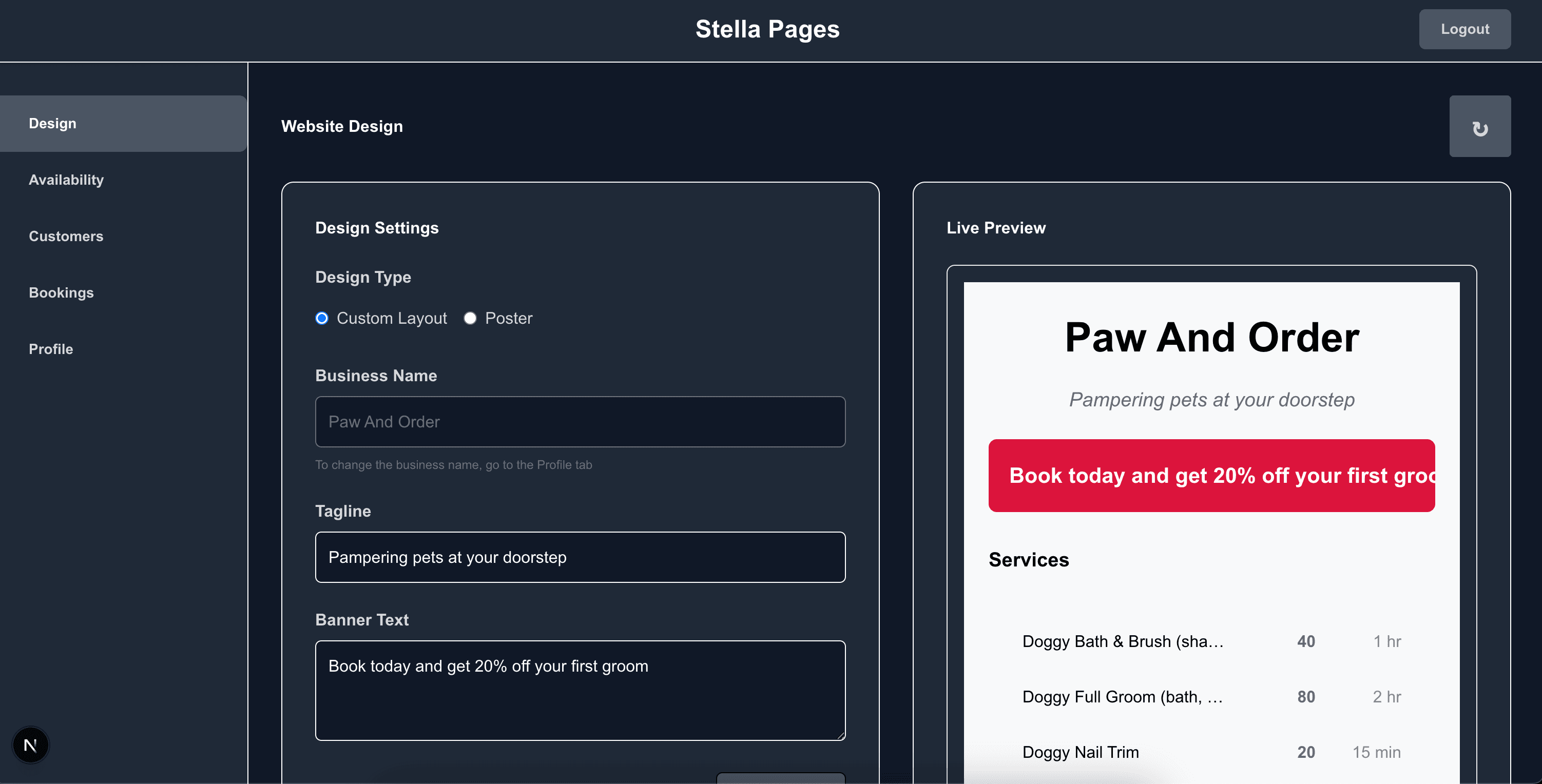 Design Pages in minutes